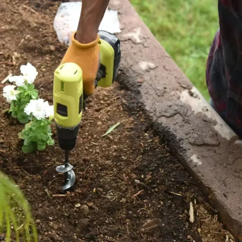Garden Auger Spiral Drill Bit Gardening Flower Planter