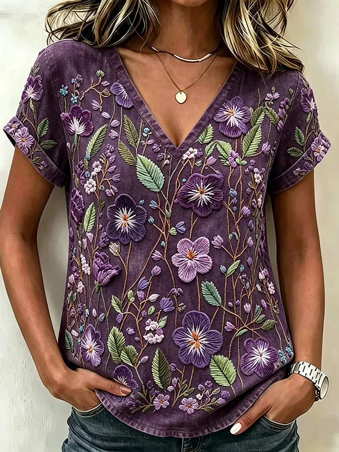 Women'S Alzheimer's awareness Printed Casual T-Shirt