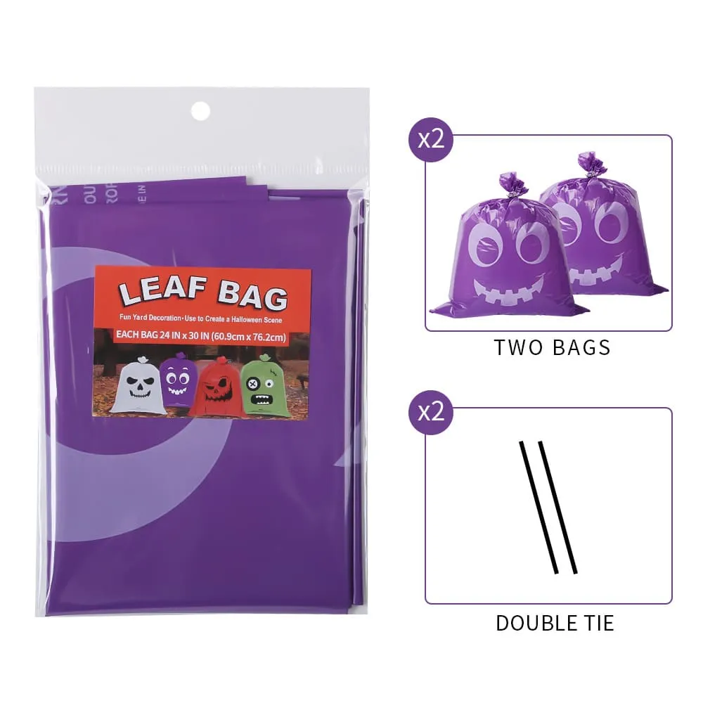 2pcs Halloween Quirky Decorative Leaf Bag 24*30in (61*76.2cm)