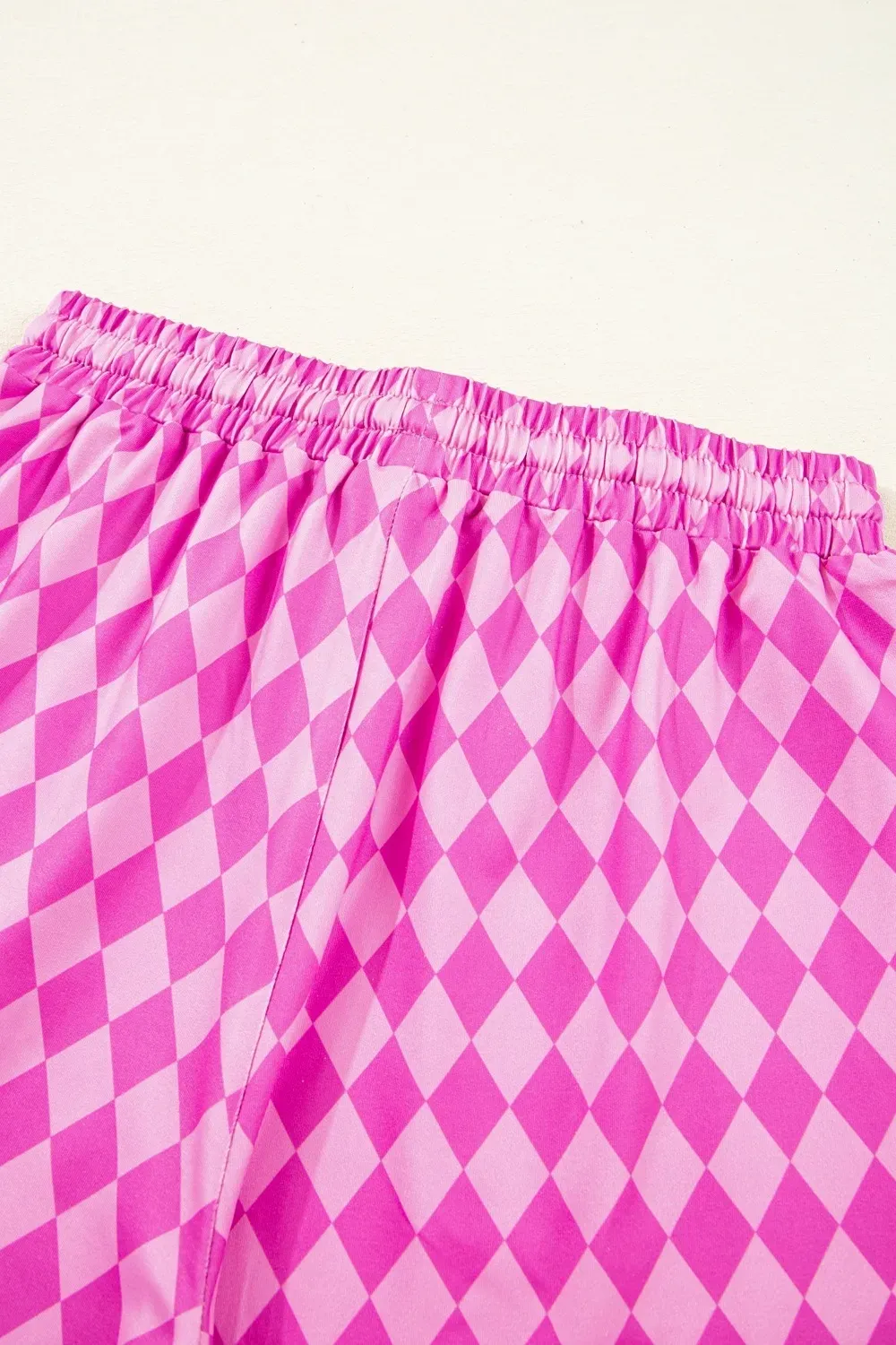 Personalized Loose Pink Plaid Hight Waist Shorts