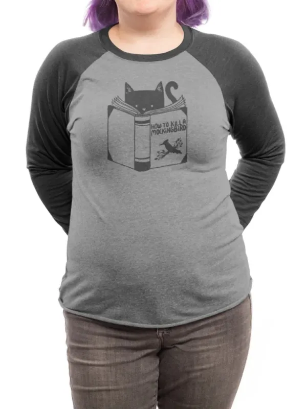 Cat Reading Print T-Shirt
