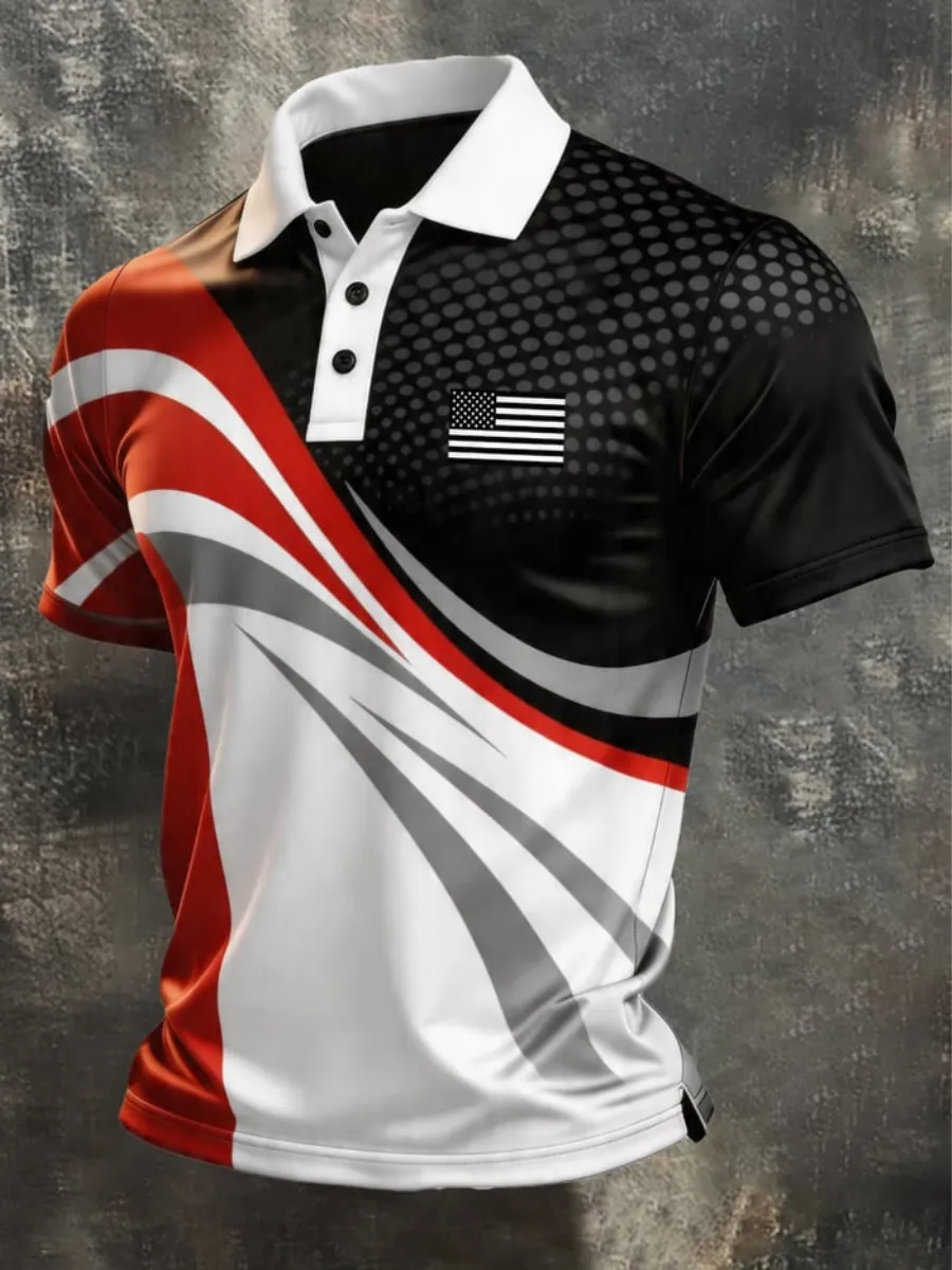Men's 250Th Anniversary Printed Casual Polo Shirt