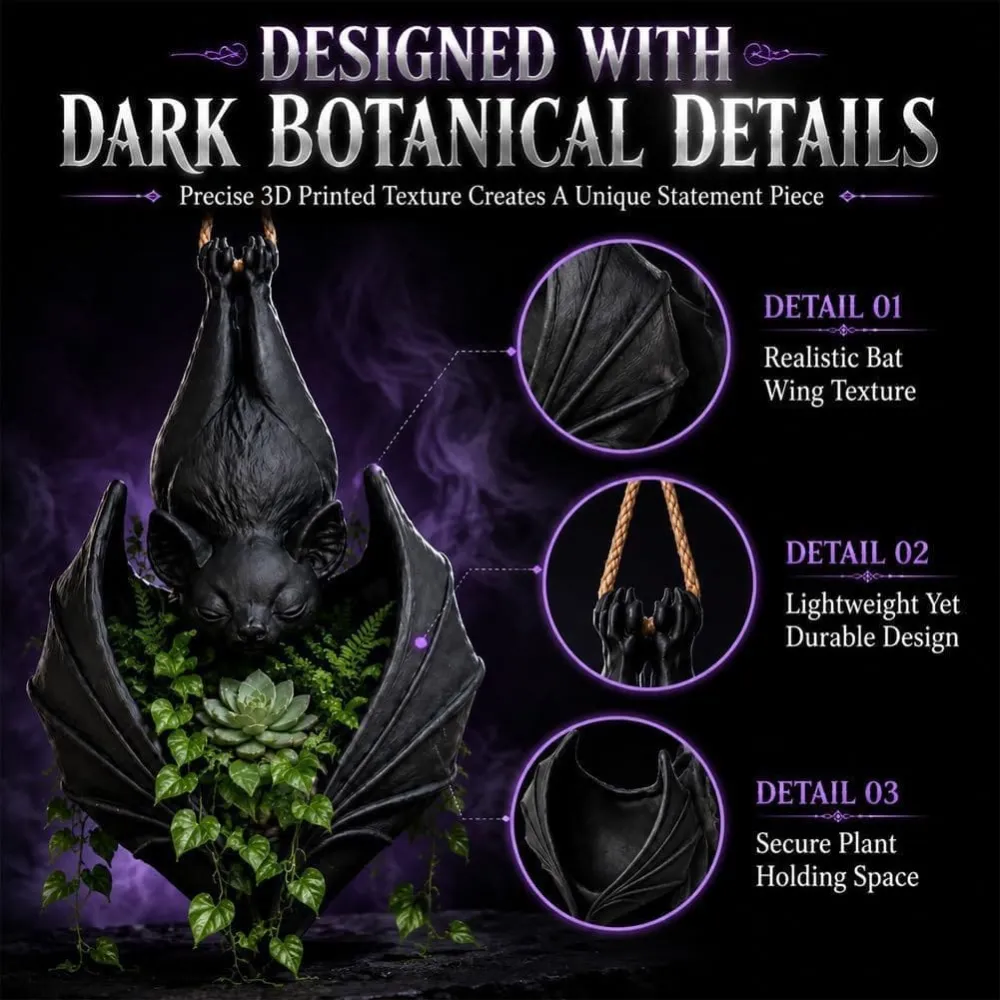 Halloween Hanging Bat Plant Pot Plant Stand