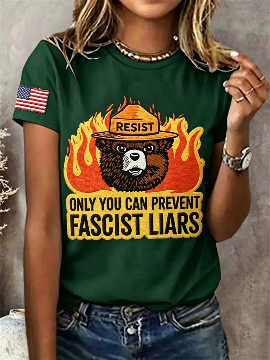 Women's Resist Bear Print T-Shirt