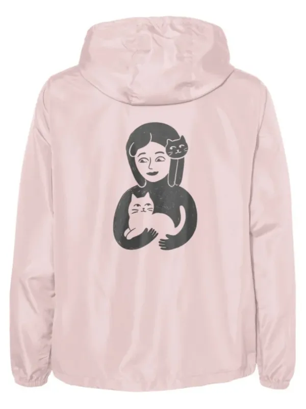 Cat and Girl Print Jacket