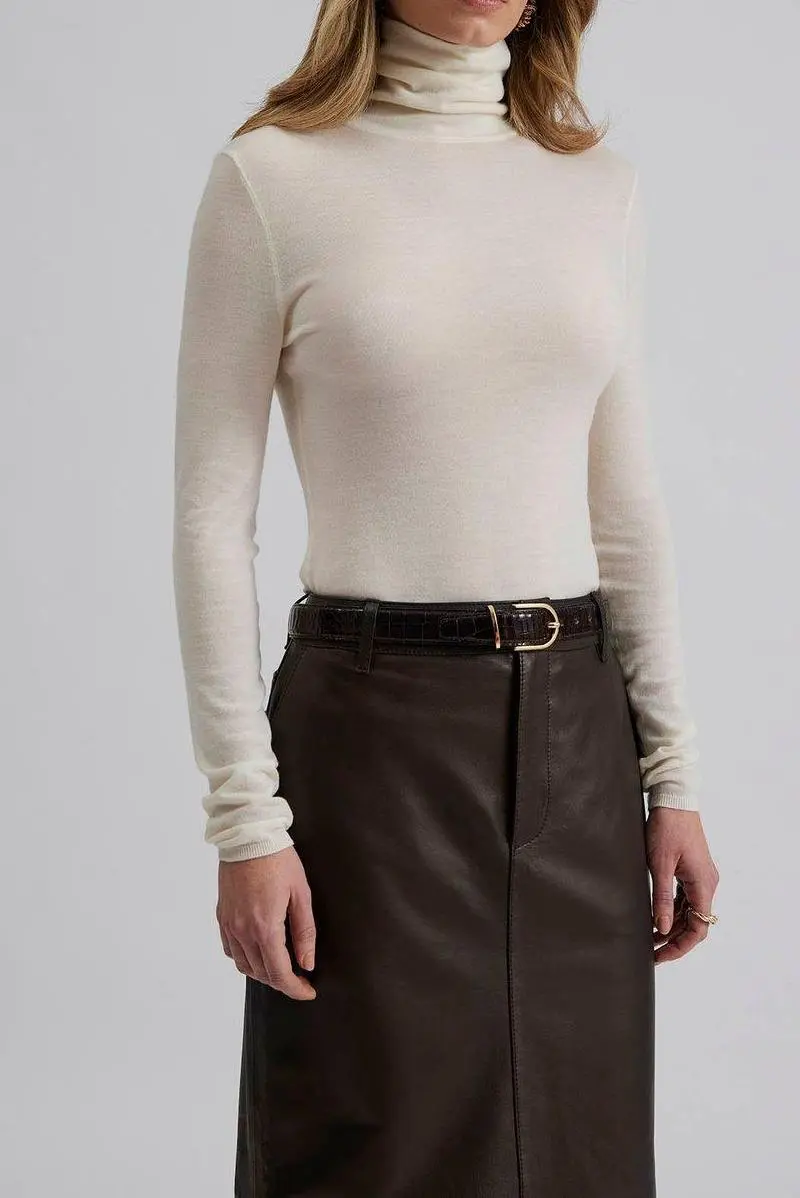 Silk Blend Turtleneck Sweater