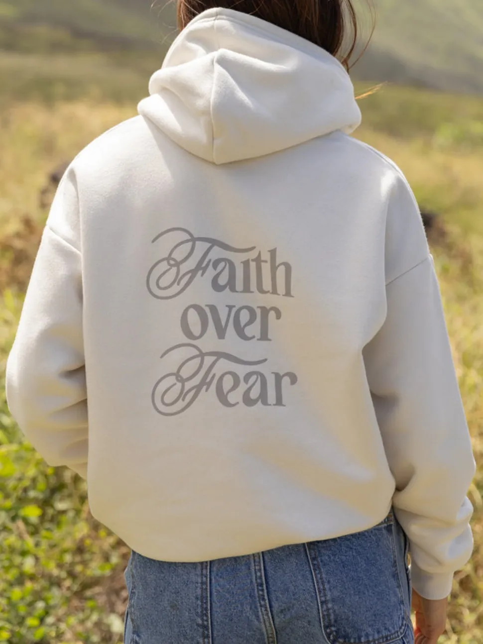 Women's Casual Floral Letter Print Hooded Long-Sleeved Hoodie