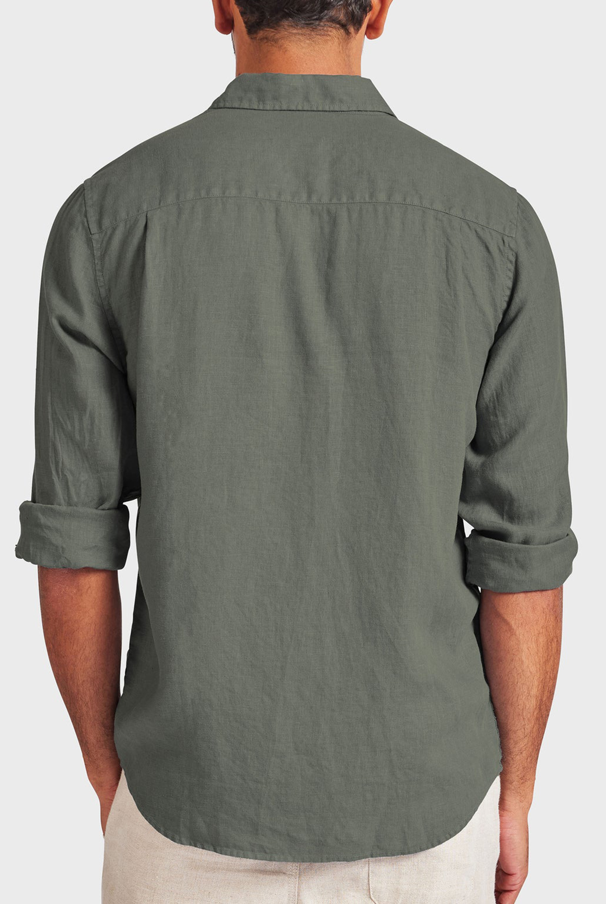 Hampton Linen Shirt-Smoke pine
