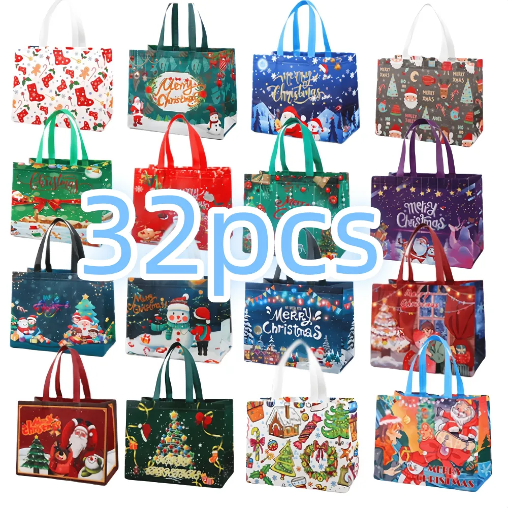 Large Unisex Multifunctional Non-Woven Christmas Gift   Bag with Handles