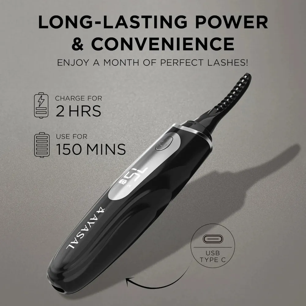 Black Smart Temperature-Controlled Eyelash Curler