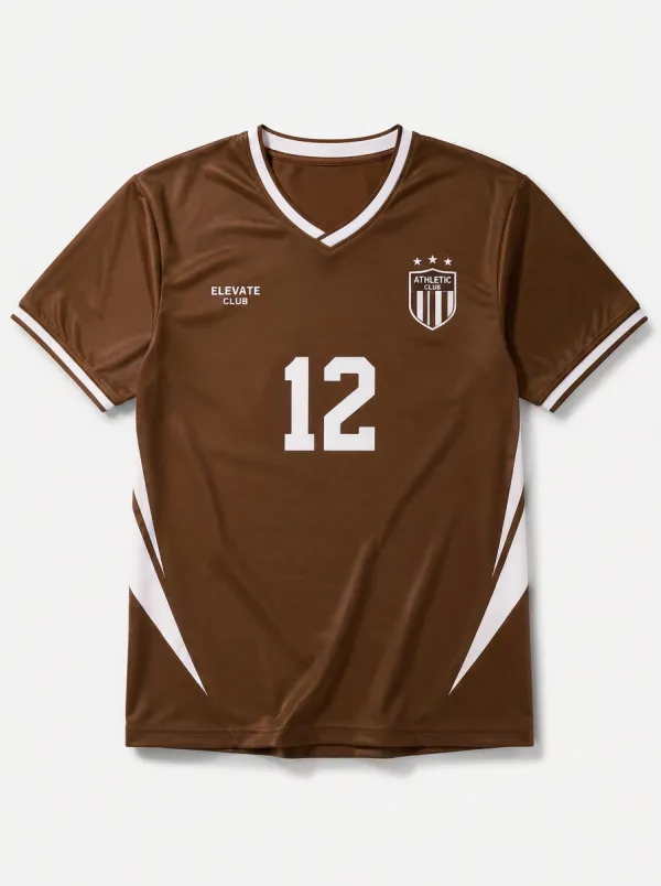 Men's Athletic Club Number 12 Blue Printed Soccer Jersey