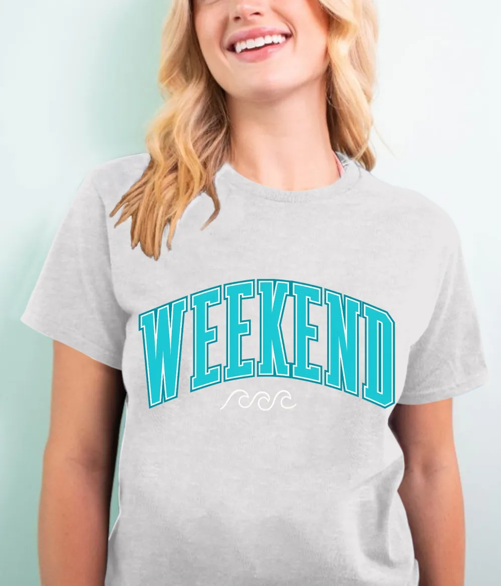 Weekend Lettering Casual T-shirt