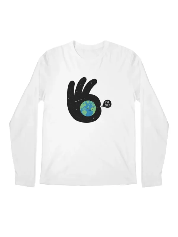 Cute Earth OK Sign Graphic T-Shirt