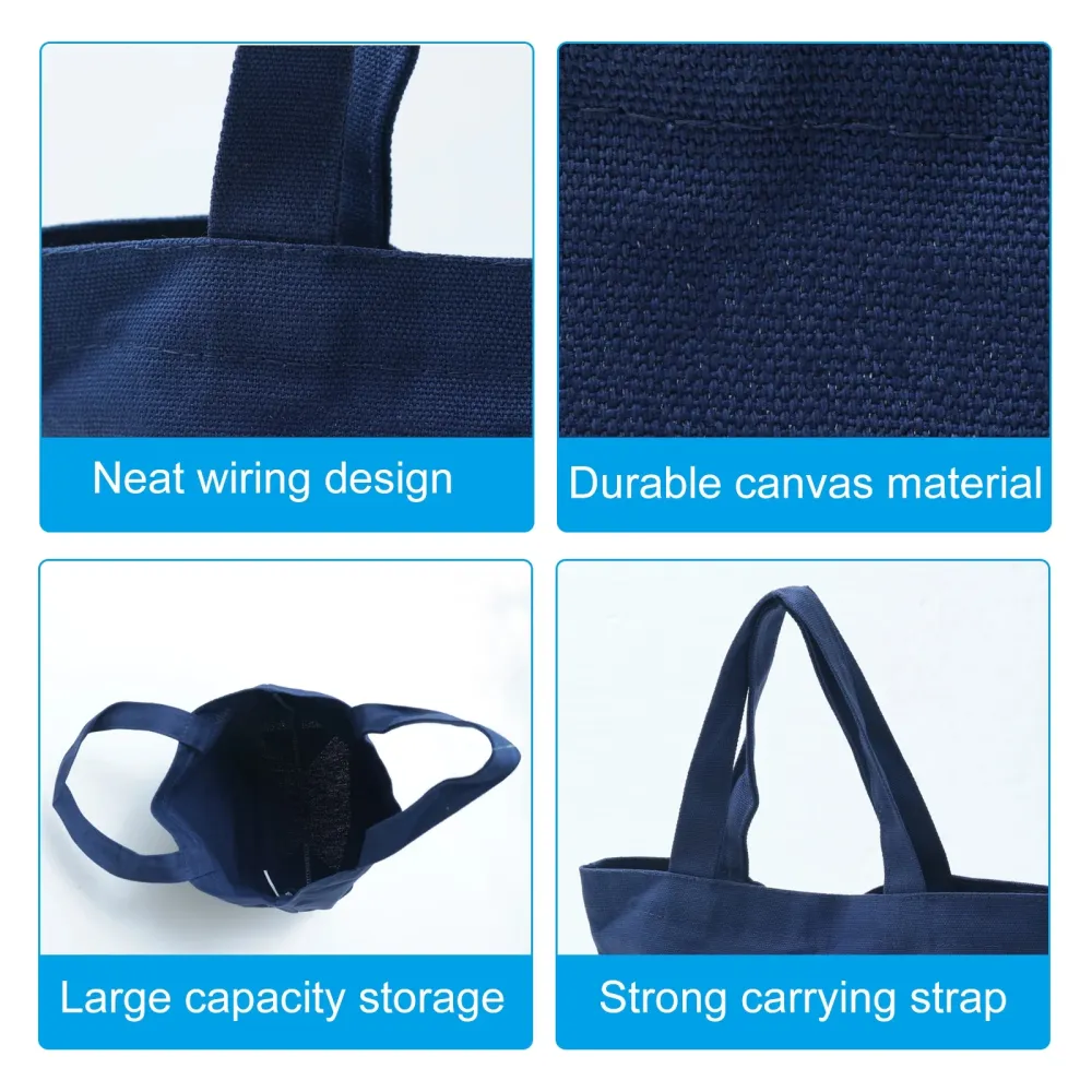 Solid Color Durable Canvas Shopping Bag