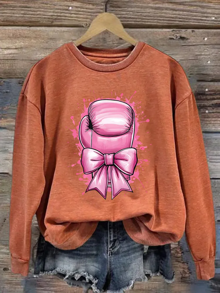 Art Graphic Fight Round-Neck Sweatshirts