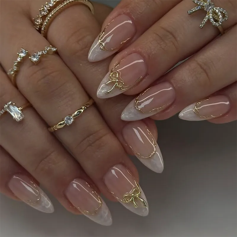 Nailhour Nude Minimalist 24Pcs Office Wedding Press On Nails