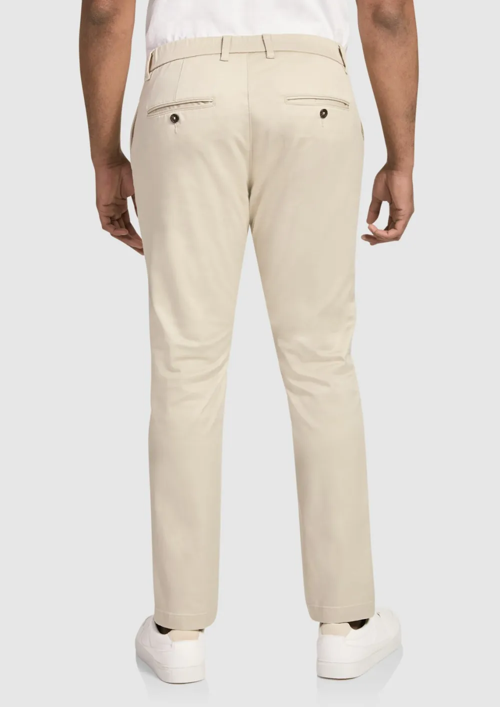 Cotton Cuffed Stretch Chino Pants