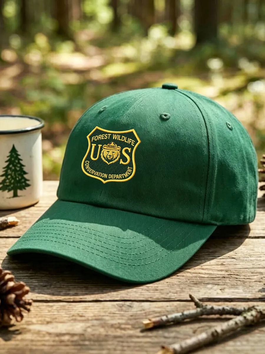 Vintage Resist Bear Print Hat