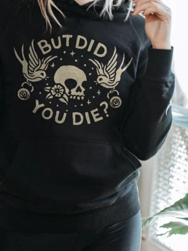Front Skull Printed Hoodie