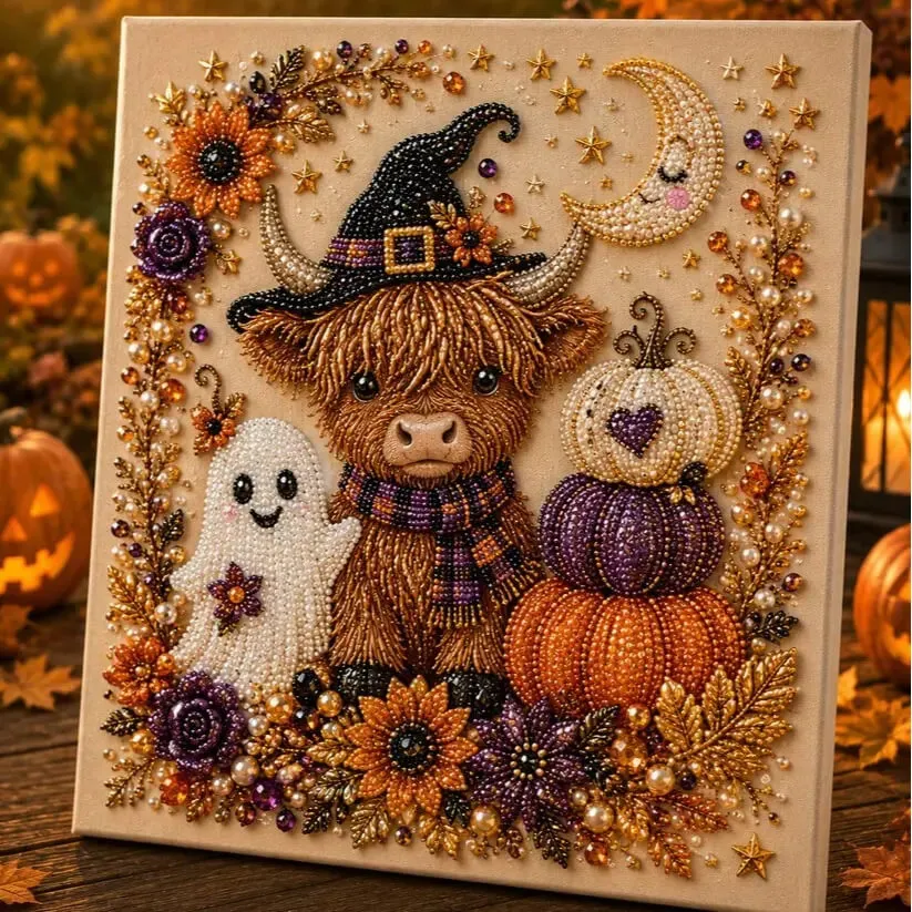Halloween 5D Diamond Painting Kit: Beginner-Friendly Bead Art