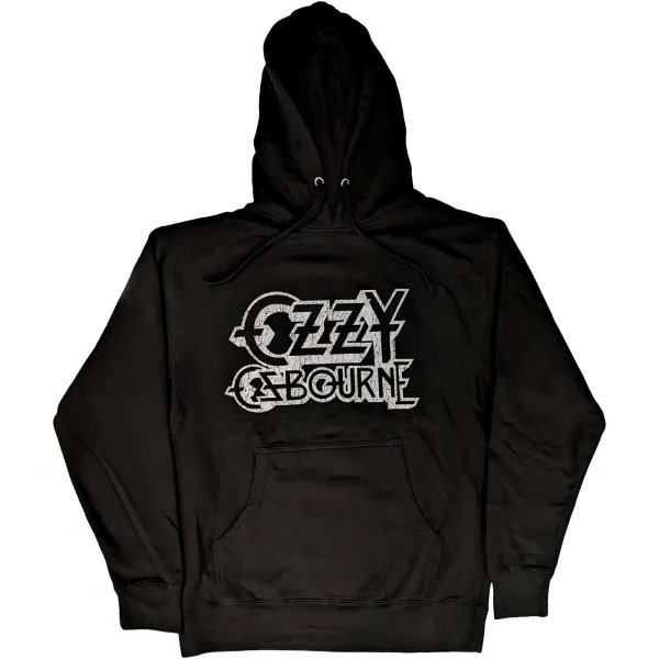 Hoodie Vintage Band Logo Official Mens Black Pullover