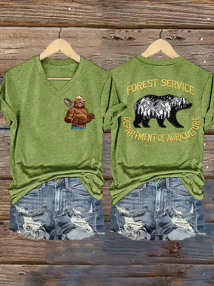 Women's Casual V-Neck Short Sleeve T-Shirt