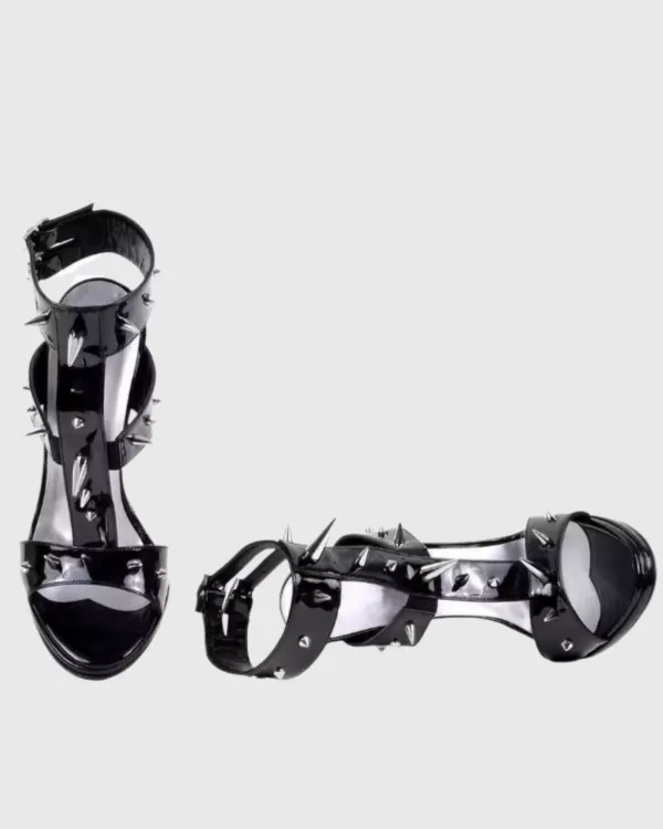 Rivet Strap Sandals in Black