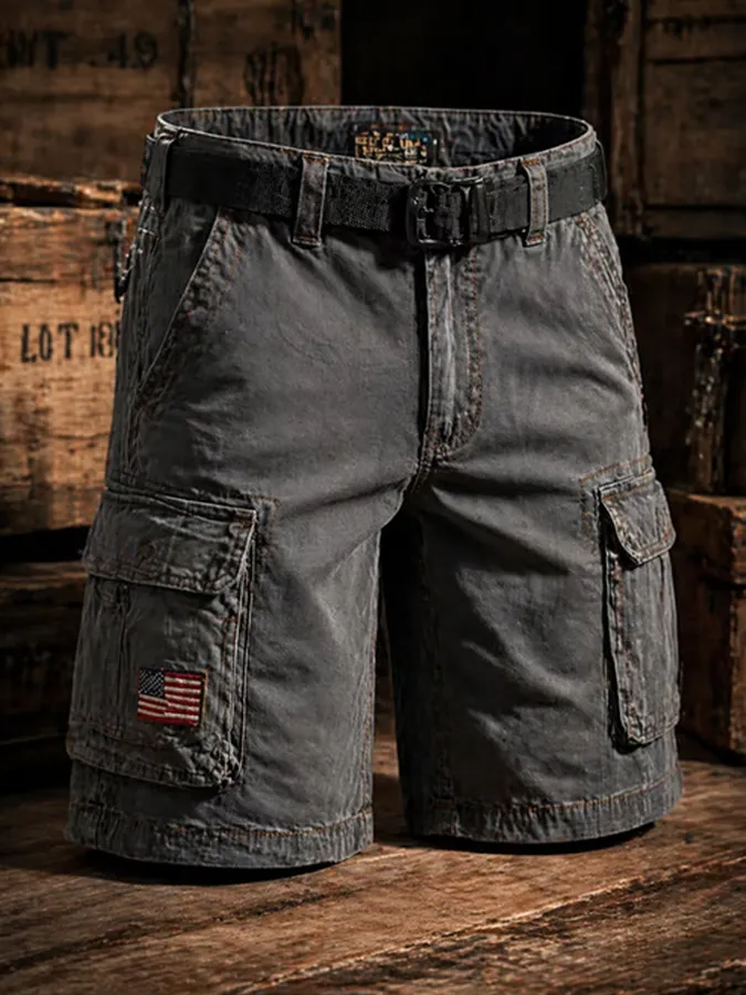 Men's Retro Outdoor Multi-Pocket Functional Cargo Shorts