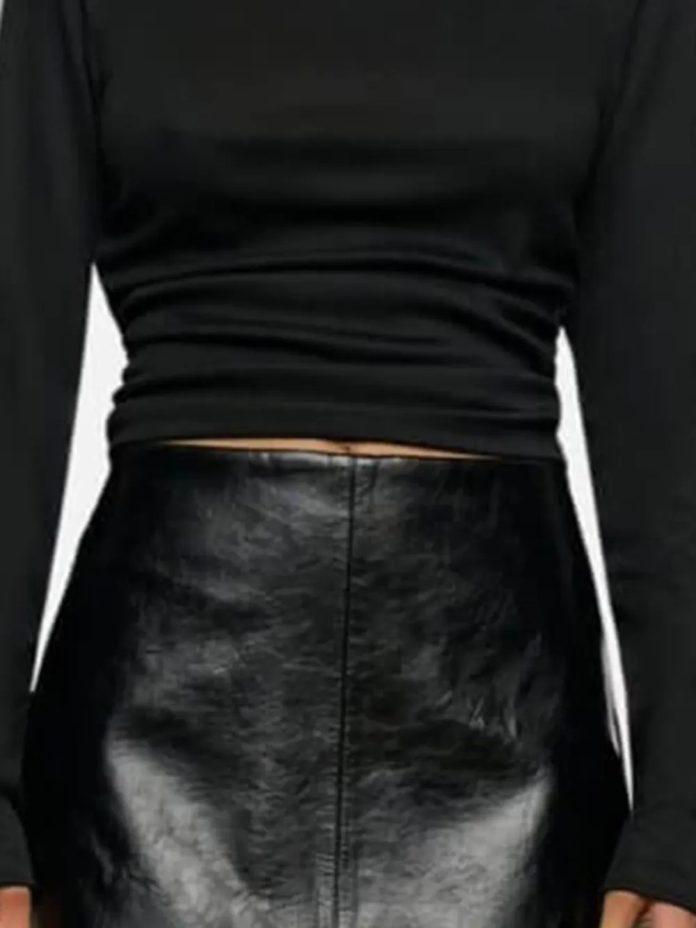 PU Leather Mini Skirt - Black