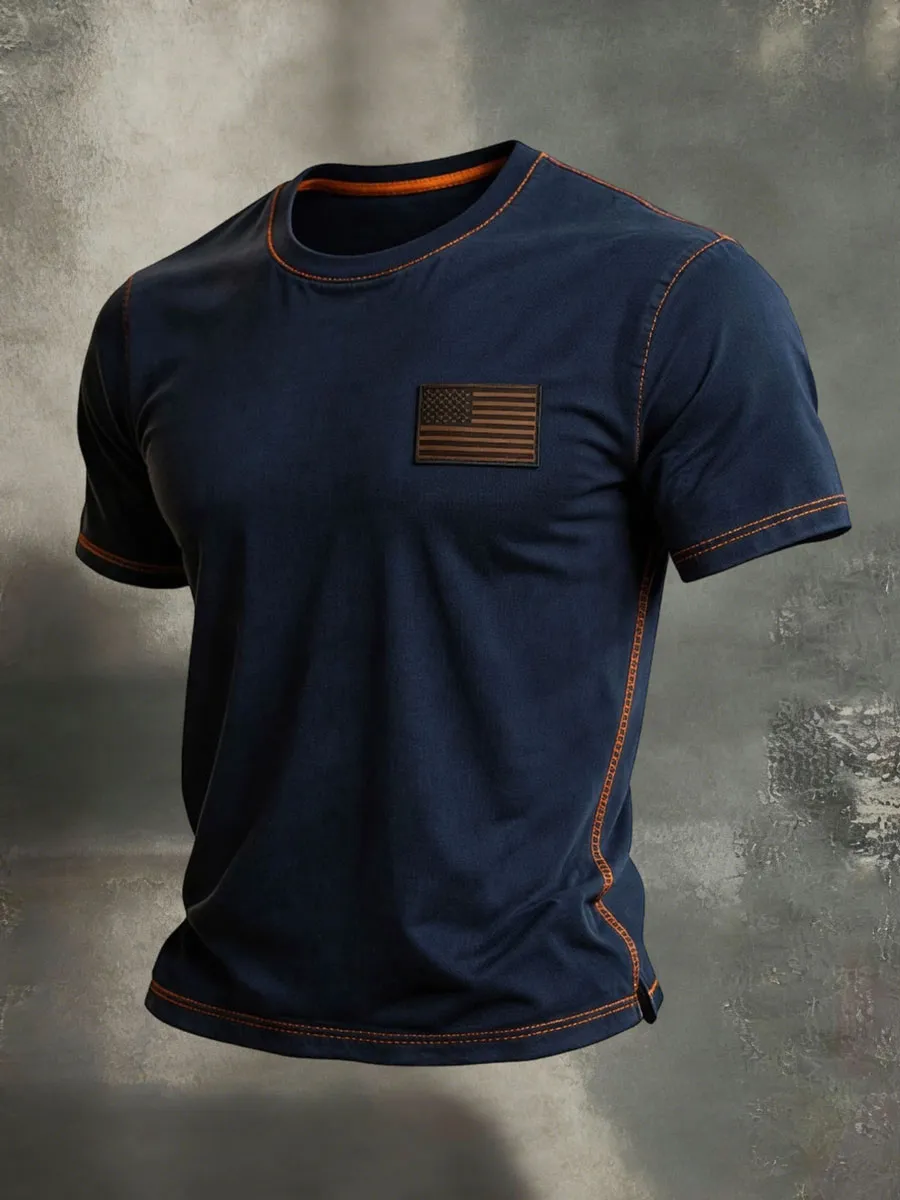 Men'S American Anniversary Short-Sleeve Crew Neck T-Shirt