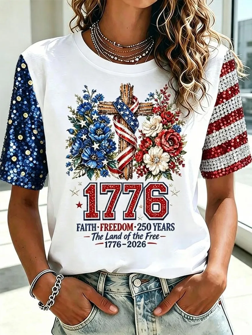 Women's 250th Anniversary Independence Day Art Print Shirt
