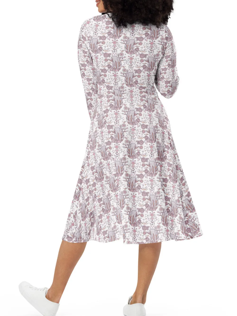 Vintage Botanical Long Sleeve Dress