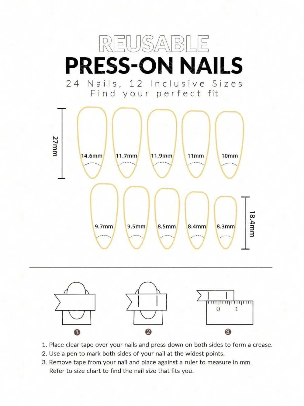 Nailhour 24Pcs Autumn Medium Almond Press On Nails