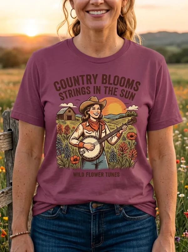 Wildflower Women's Country Music Crew-Neck T-Shirt