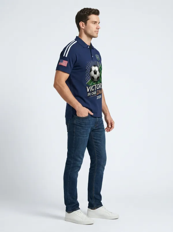 Men's USA Soccer Fan Victory In Our DNA 2026 Printed Polo Shirt