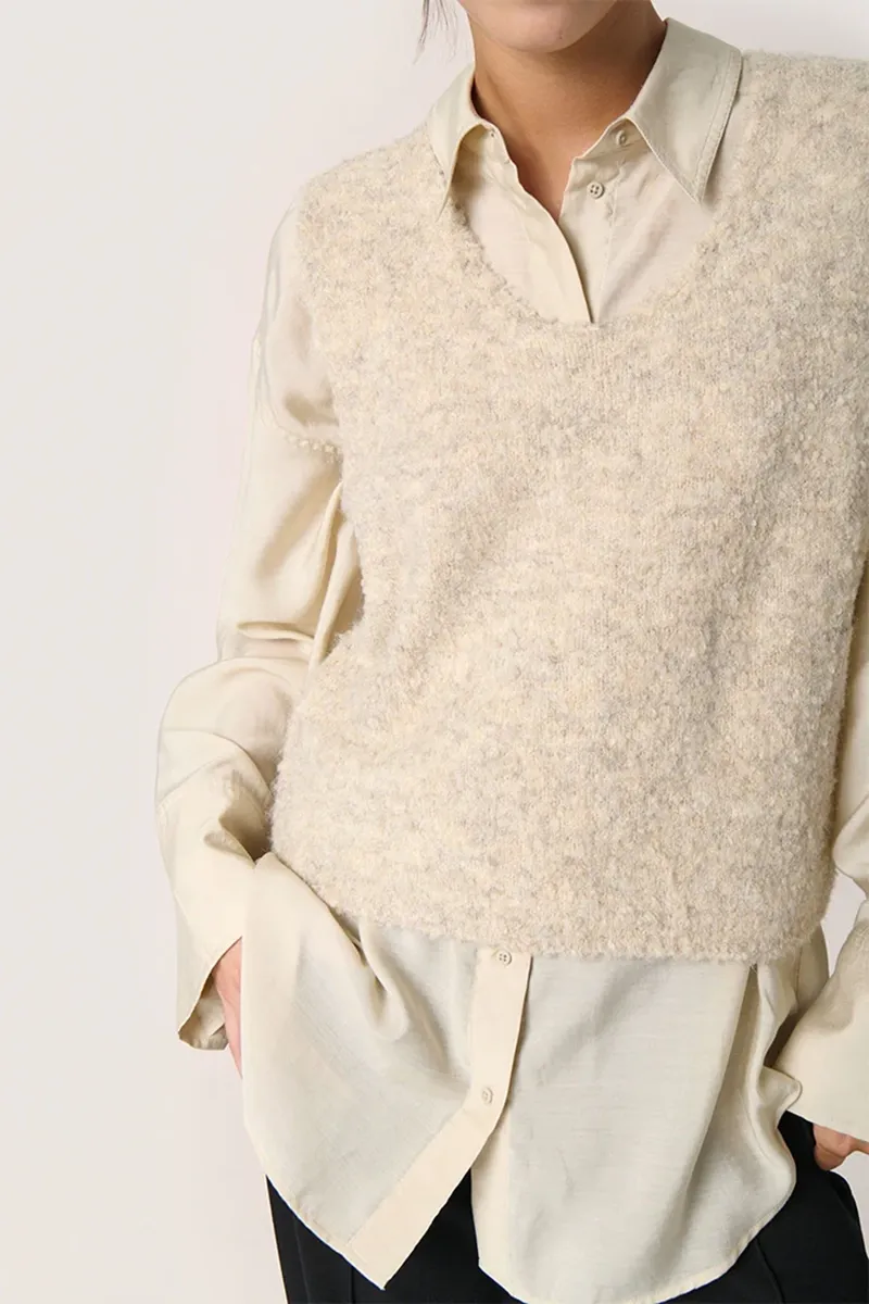 V Neck Stretch Knit Vests