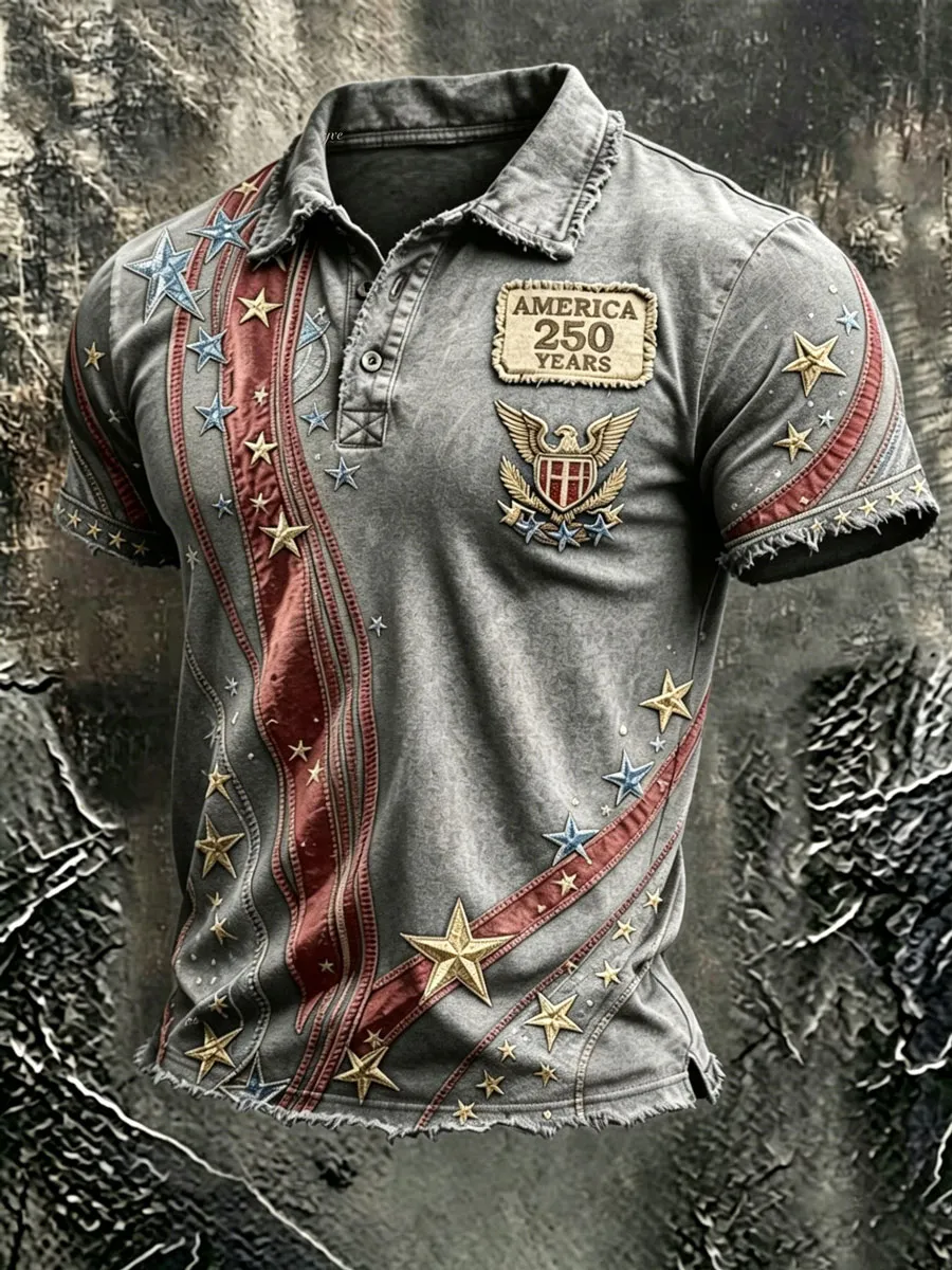 Men'S 250Th Anniversary Printed Casual T-Shirt