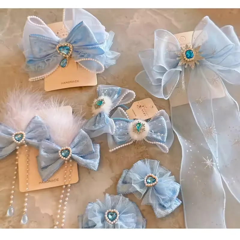 Cute Blue Bow Hairpin For Girls