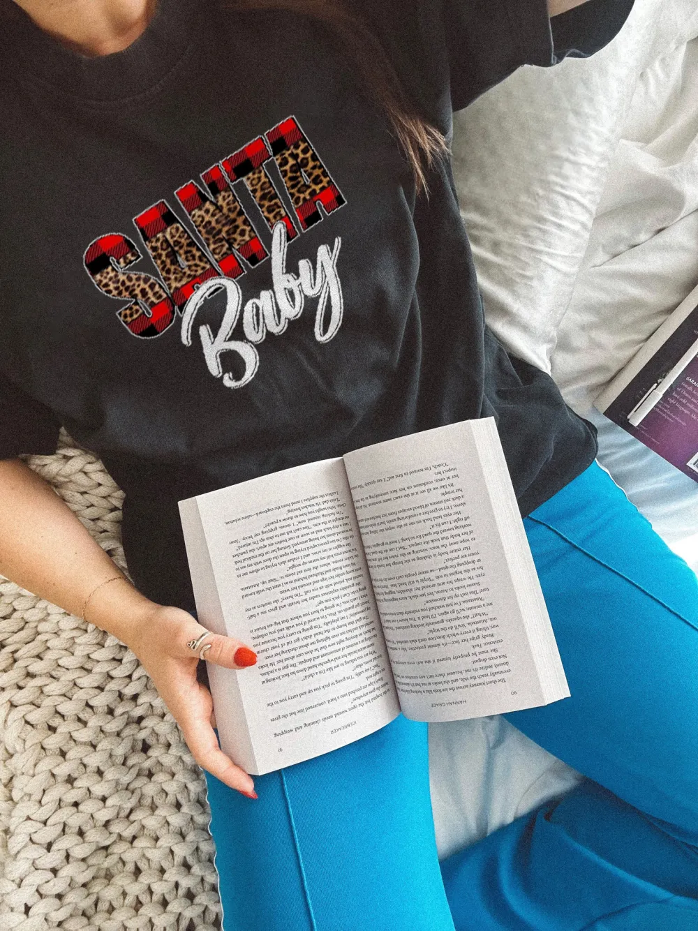 Women's Santa Baby Back Print T - Shirt