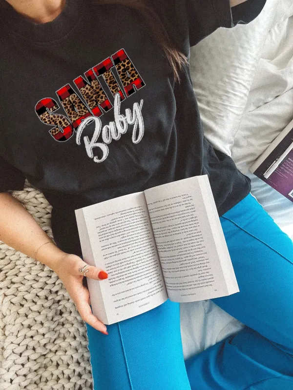 Women's Santa Baby Back Print T - Shirt