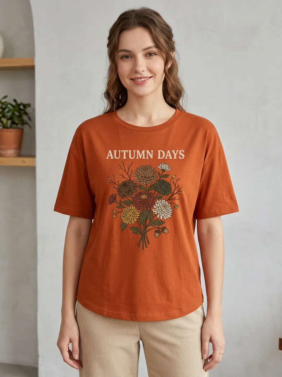 Floral Bouquet Printed Women's Graphic T-Shirt