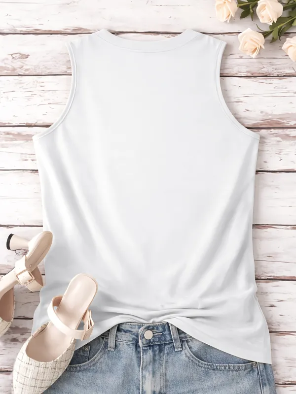 Equestrian-Themed Print Tank Top