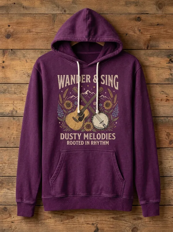 Western-Inspired Casual-Look Unisex Country Music Pullover Hoodie