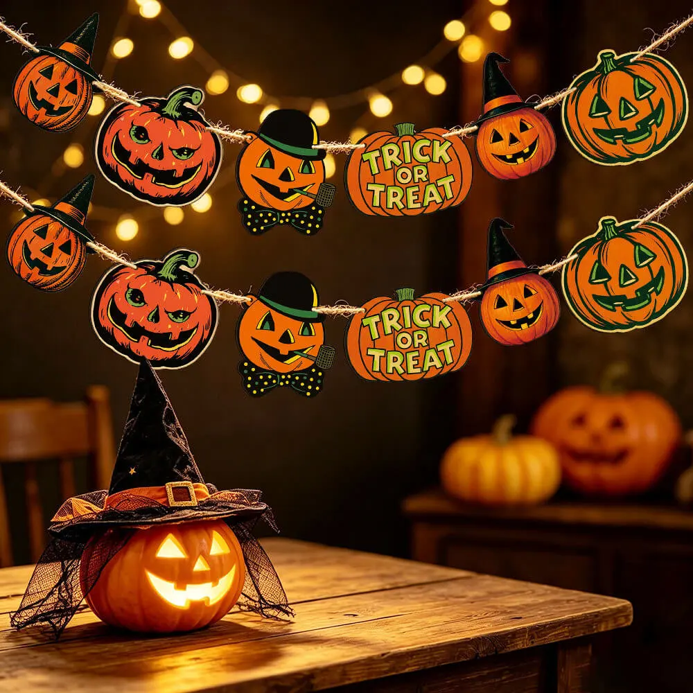 6 Pcs Wooden Banner Fireplace Decoration