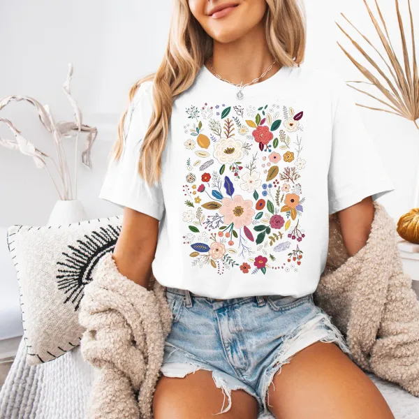 Nature Inspired Wildflower Printed T-Shirts