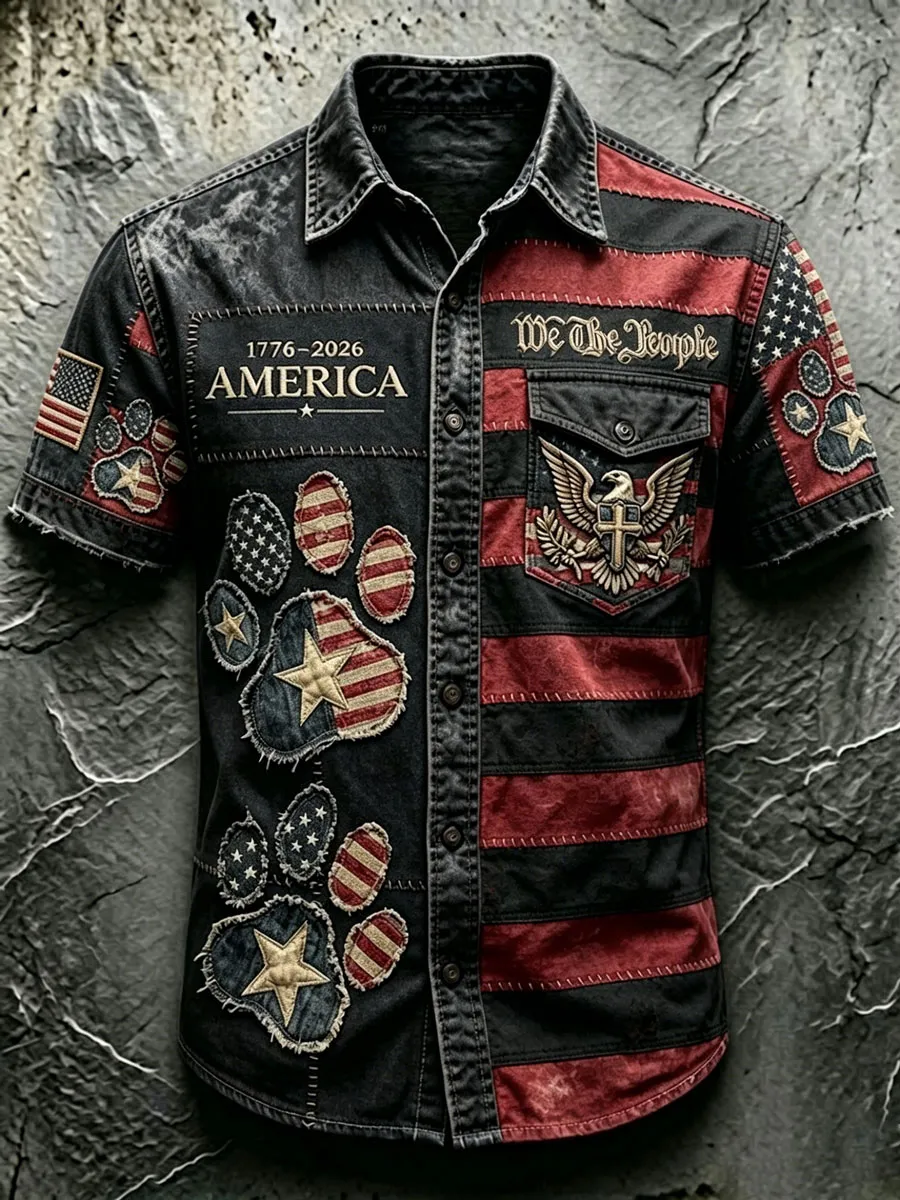 Men'S 250Th Anniversary National Paw Prints Faith Print  Shirt