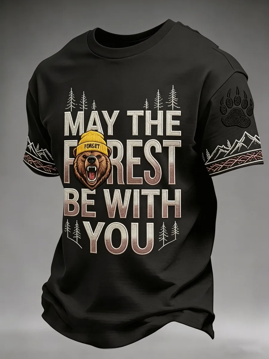 May The Forest Be With You Design Men's Casual T-Shirt