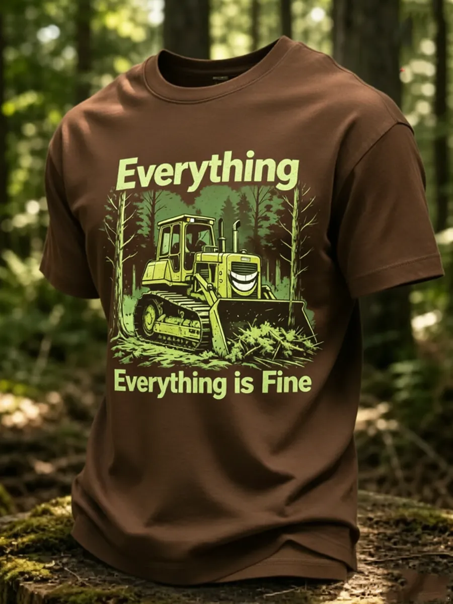 Men's May The Forest Be With You Printed Casual T-Shirt