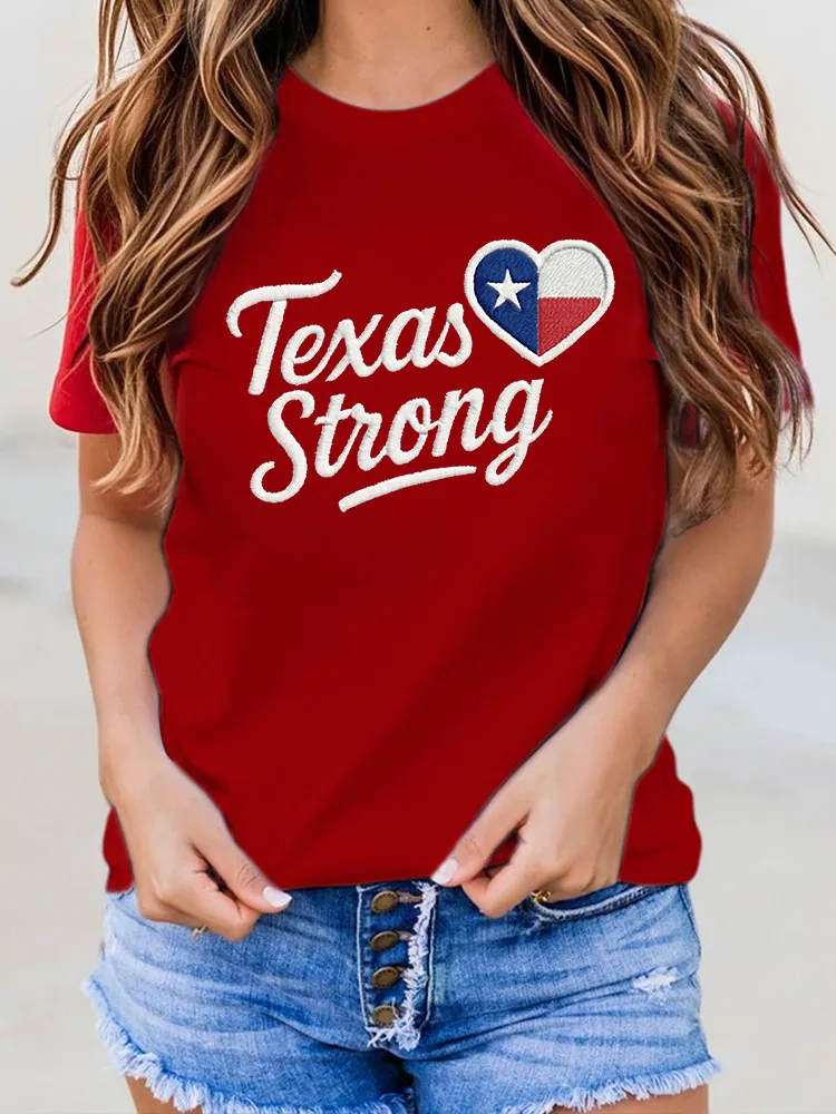 Ladies TEXAS STRONG Versatile Round Neck Shirt