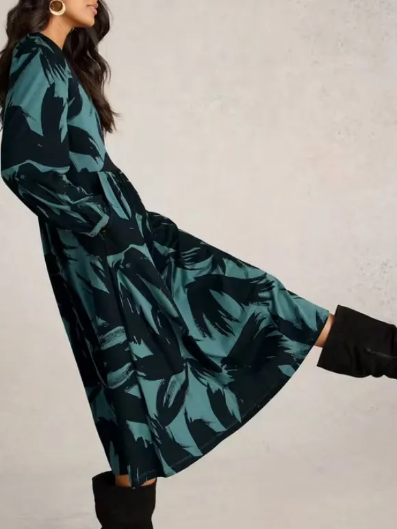 Jersey Dress In Green Print
